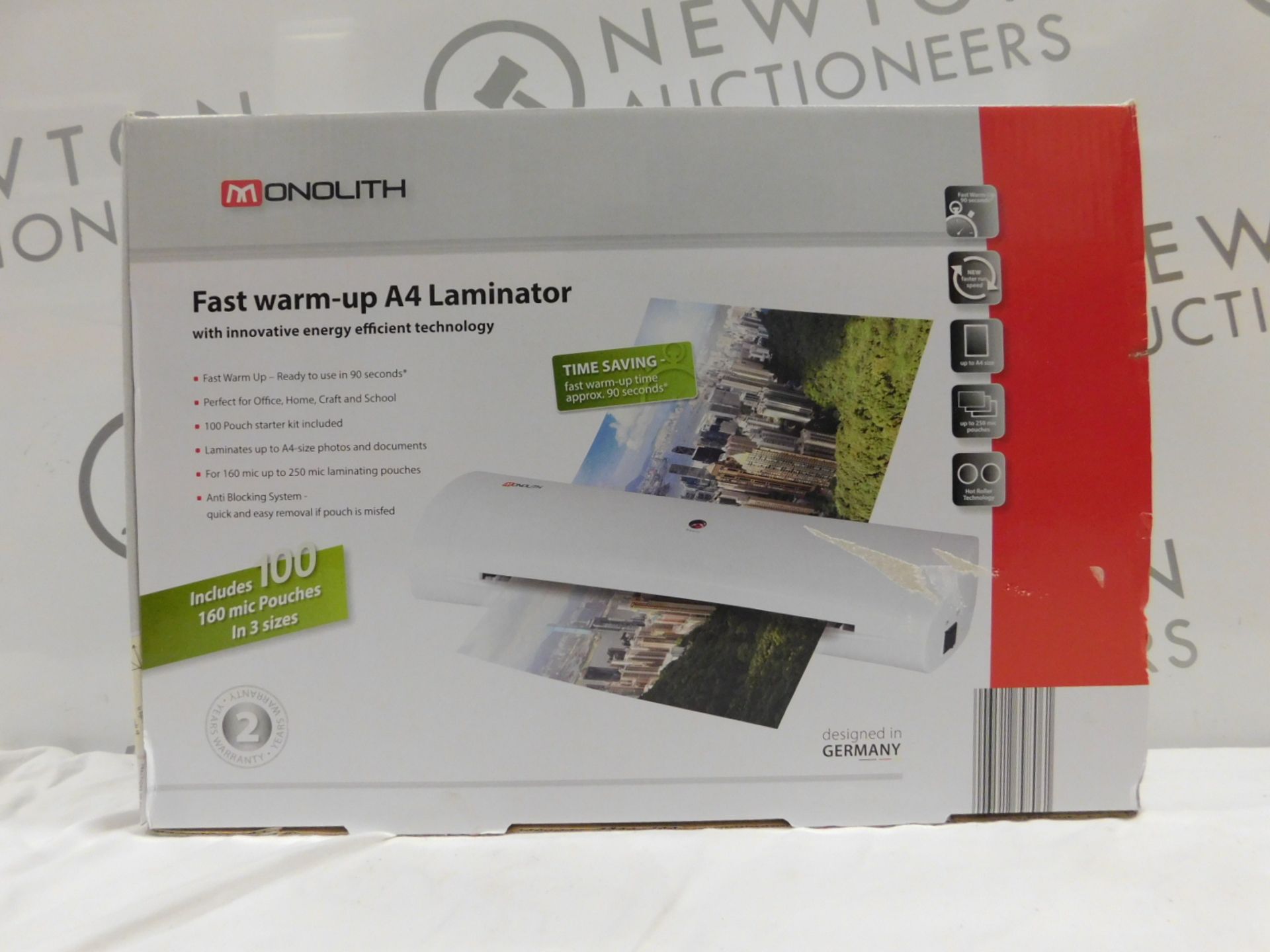 1 BOXED MONOLITH FAST WARM-UP A4 LAMINATOR RRP £32.99
