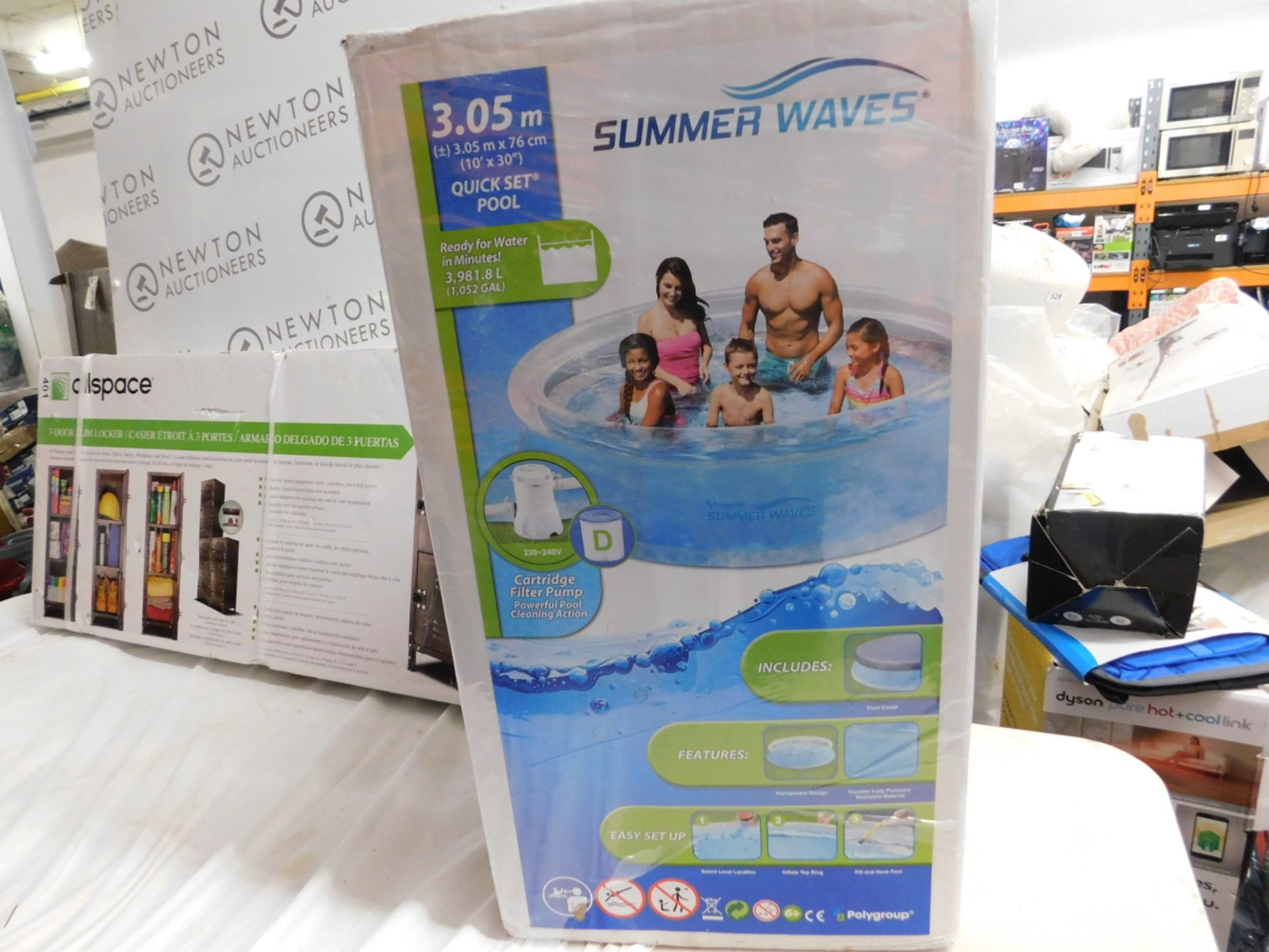 1 BOXED POLYGROUP SUMMER WAVES 3.05Mx76CM SWIMMING POOL SET RRP £64.99