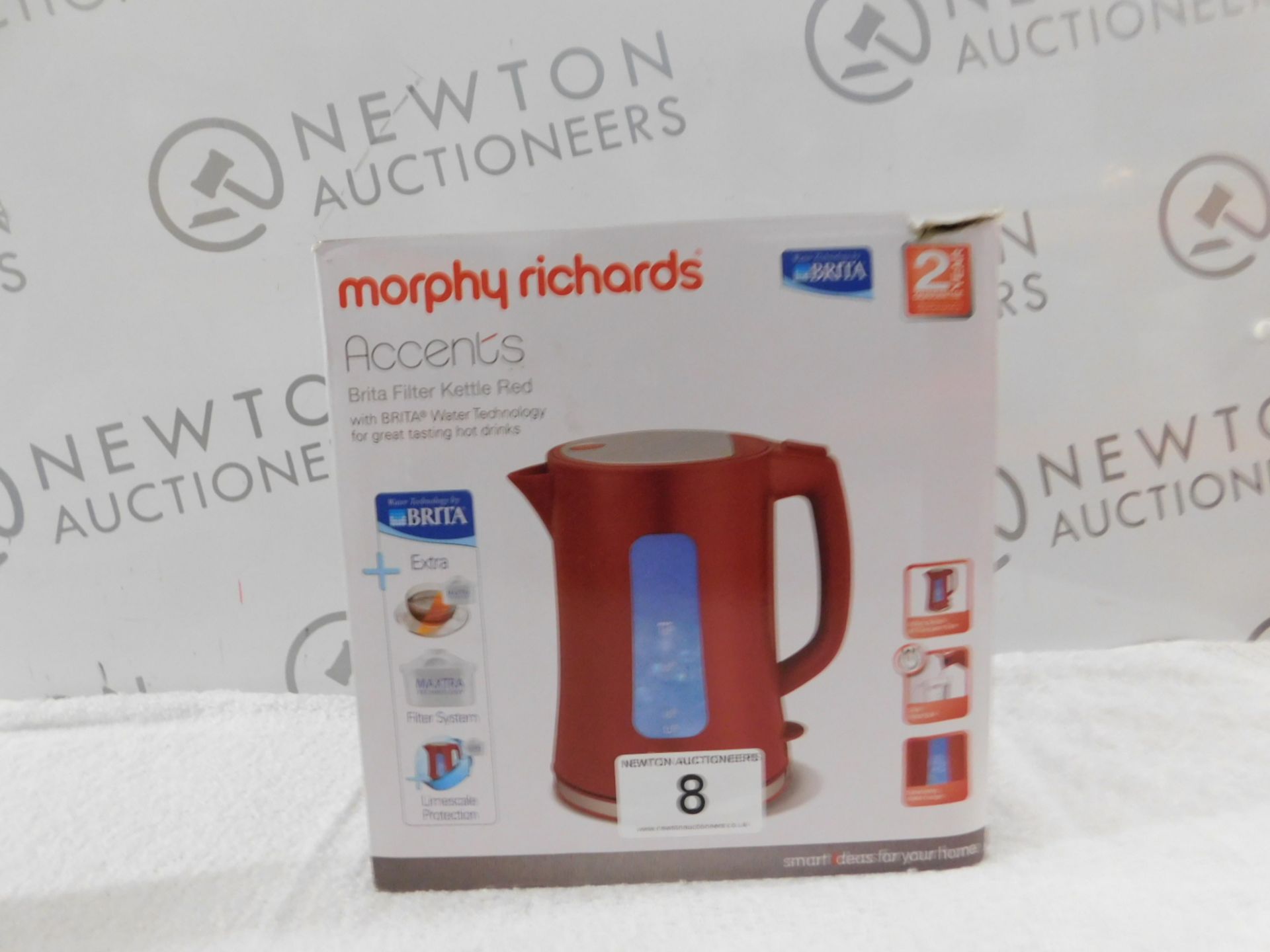 1 BOXED MORPHY RICHARDS ACCENTS BRITA FILTER RED KETTLE RRP £49.99