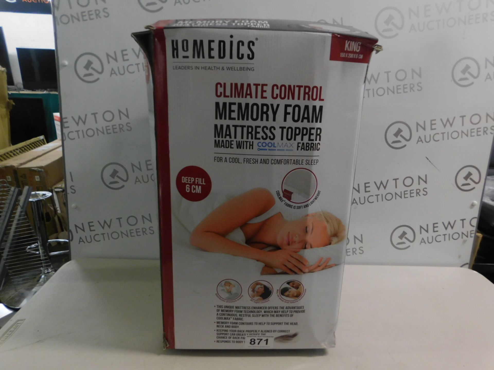 1 BOXED HOMEDICS DEEP FILL 6CM CLIMATE CONTROL MEMORY FORM MATTRESS TOPPER MADE WITH COOLMAX