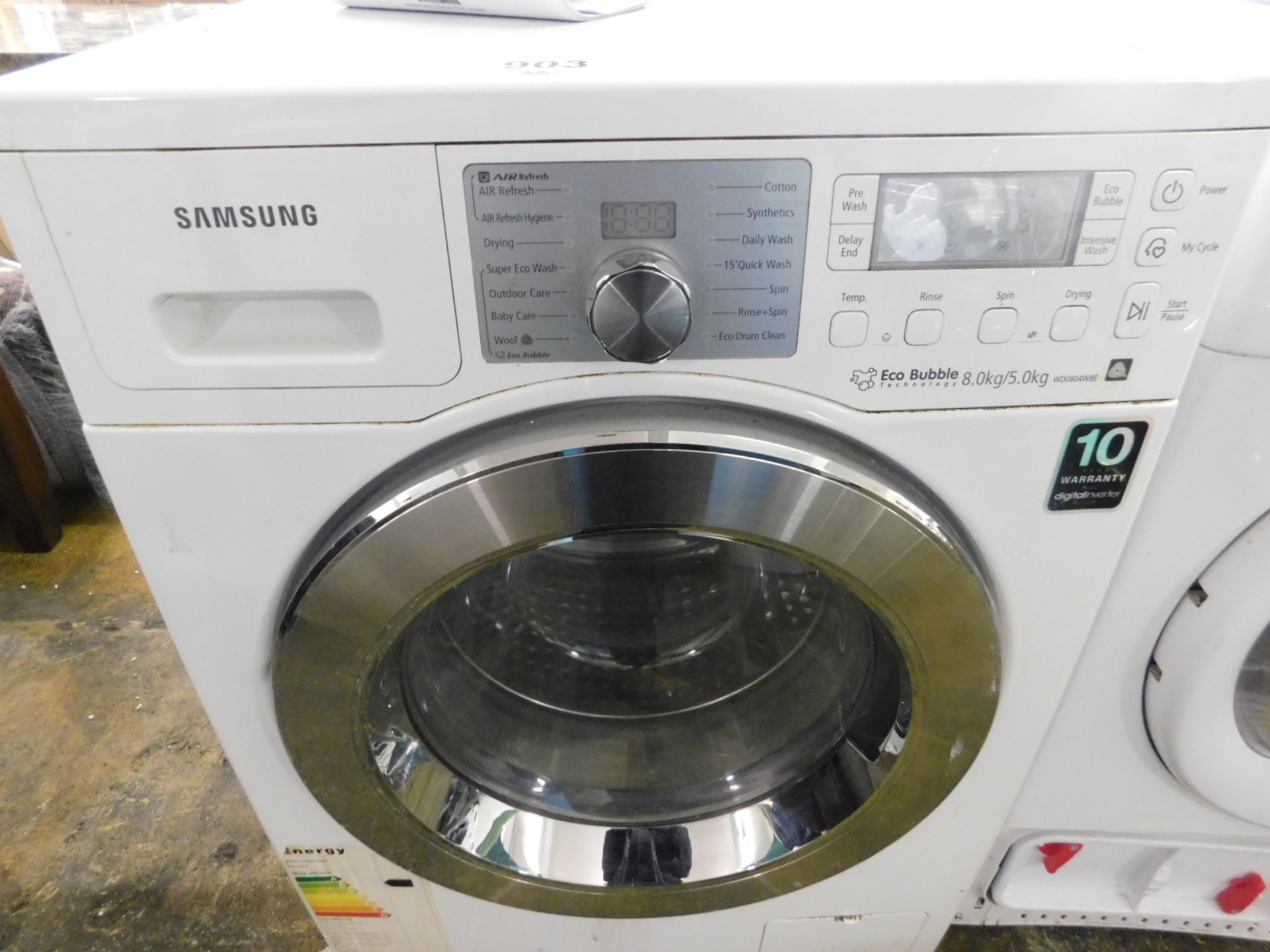 1 SAMSUNG WHITE ECO BUBBLE WD0804WBE 8KG/5KG WASHER DRYER RRP £599