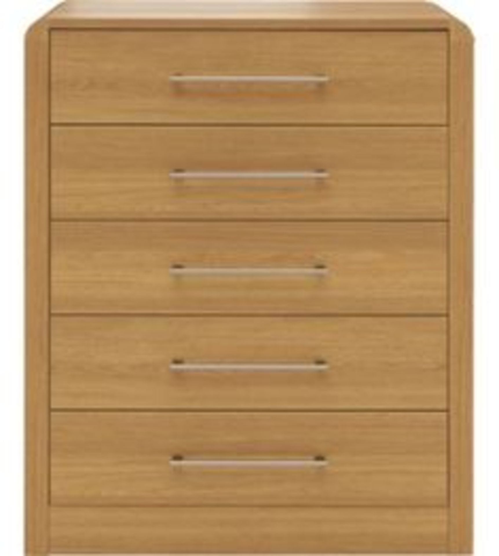 1 BOXED STRATFORD 5 DRAWER CHEST OAK RRP £199