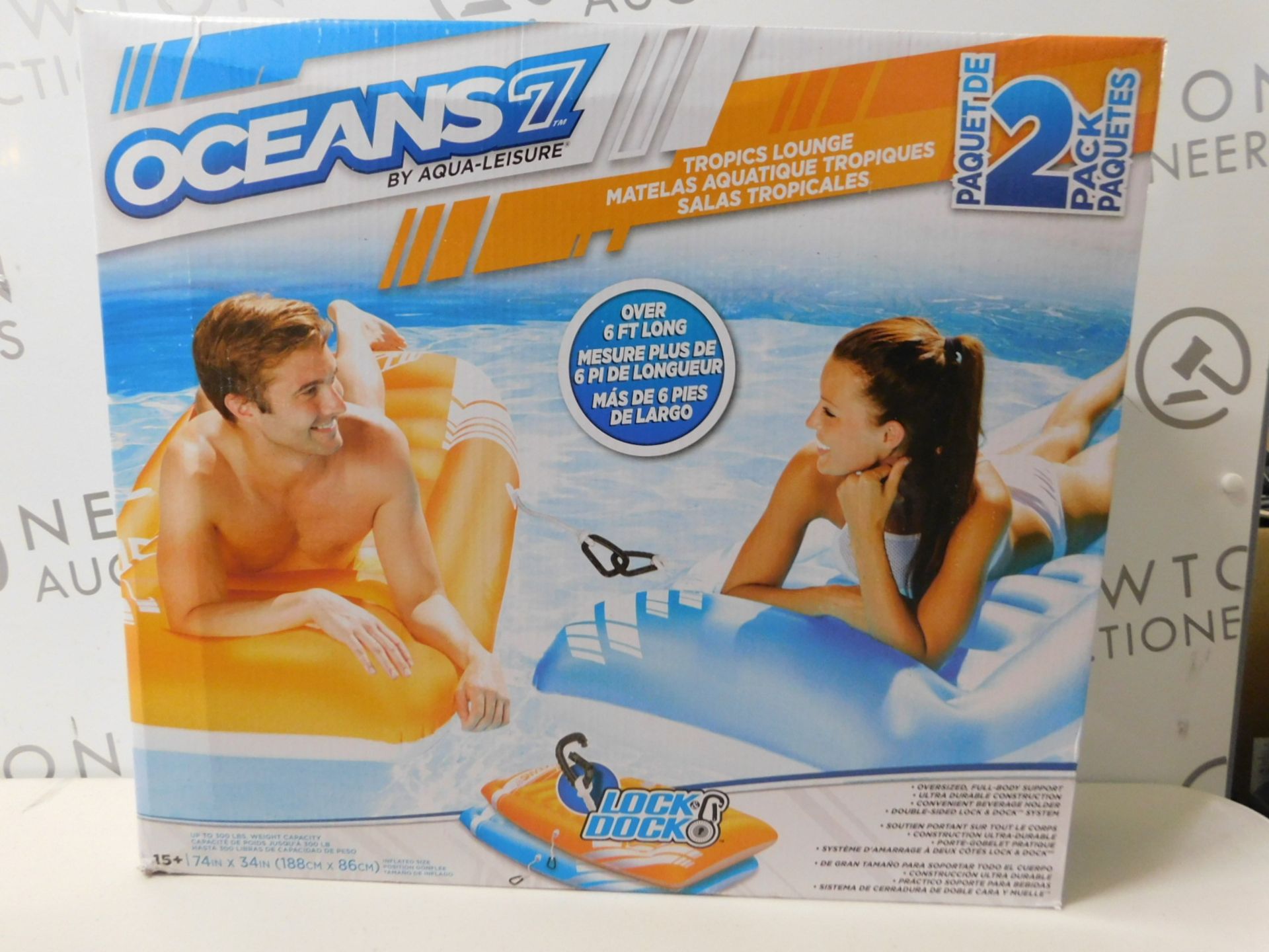 1 BOXED OCEANS 7 2 PACK TROPICS INFLATABLE LOUNGE RRP £37.99