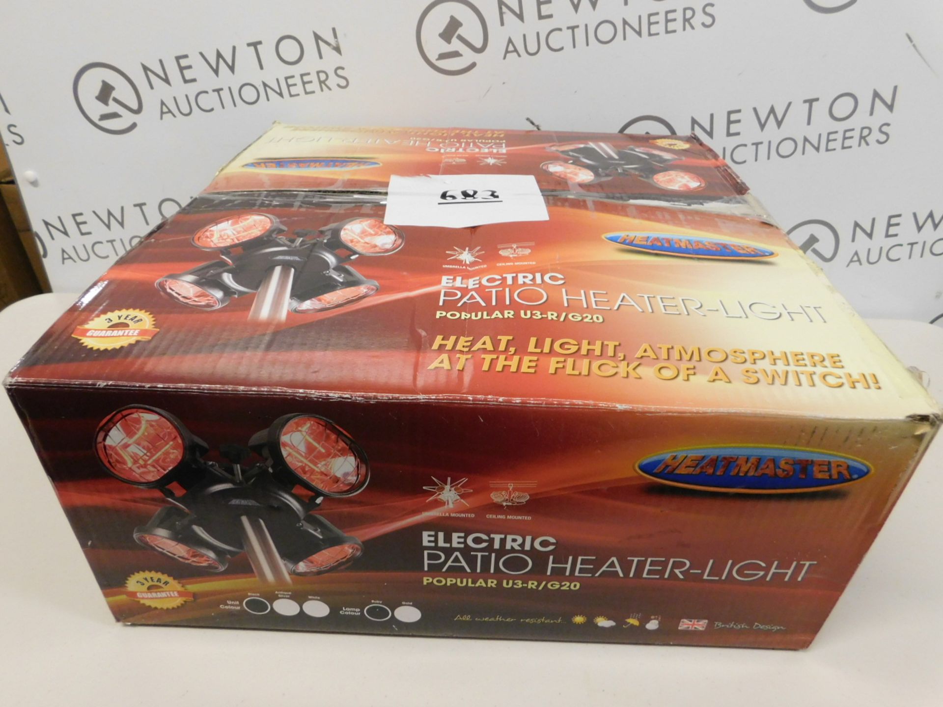 1 BOXED ELECTRIC PATIO HEATER-LIGHT U3-R/G20 RRP £119.99