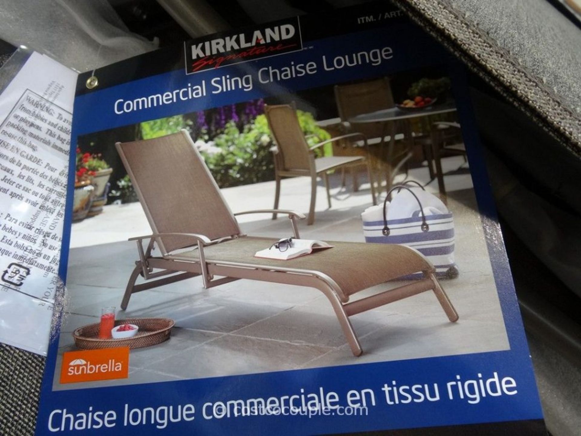 1 SUNBRELLA COMMERCIAL SLING BEIGE CHAISE LOUNGE RRP £179.99