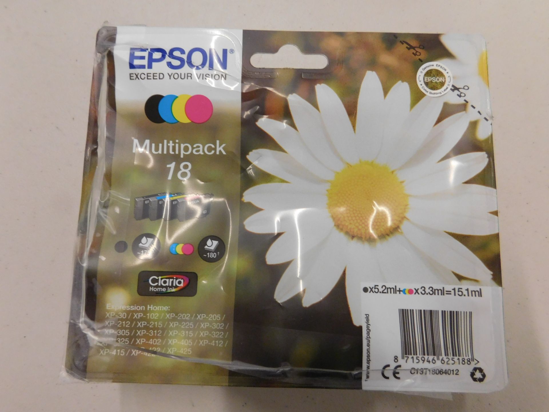 1 PACK OF EPSON MULTIPACK 18 PRINTER CARTIDGES RRP £44.99