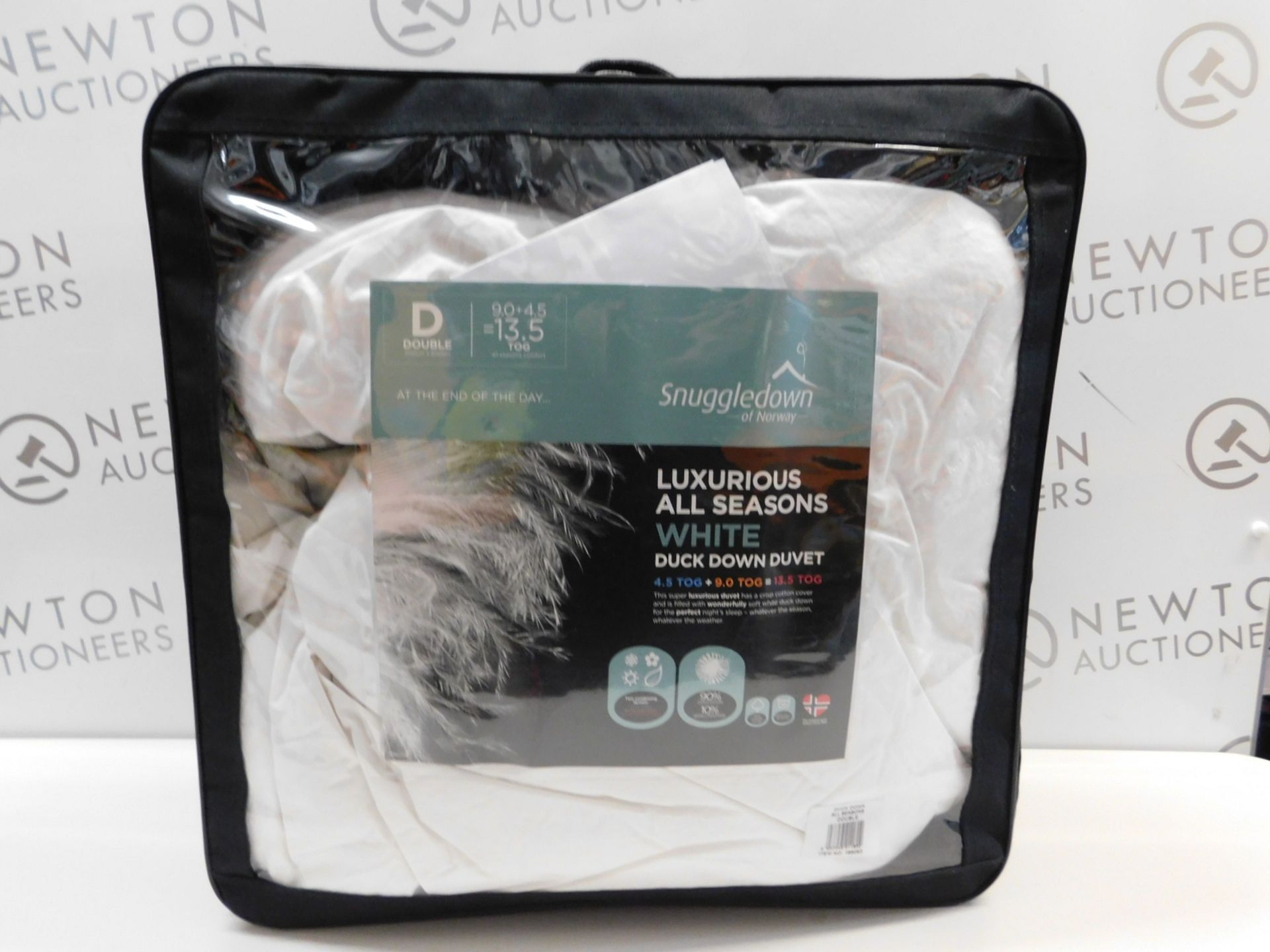 1 BAGGED LUXURIOUS ALL SEASONS WHITE DUCK DOWN DOUBLE DUVET BY SNUGGLEDOWN OF NORWAY RRP £89.99