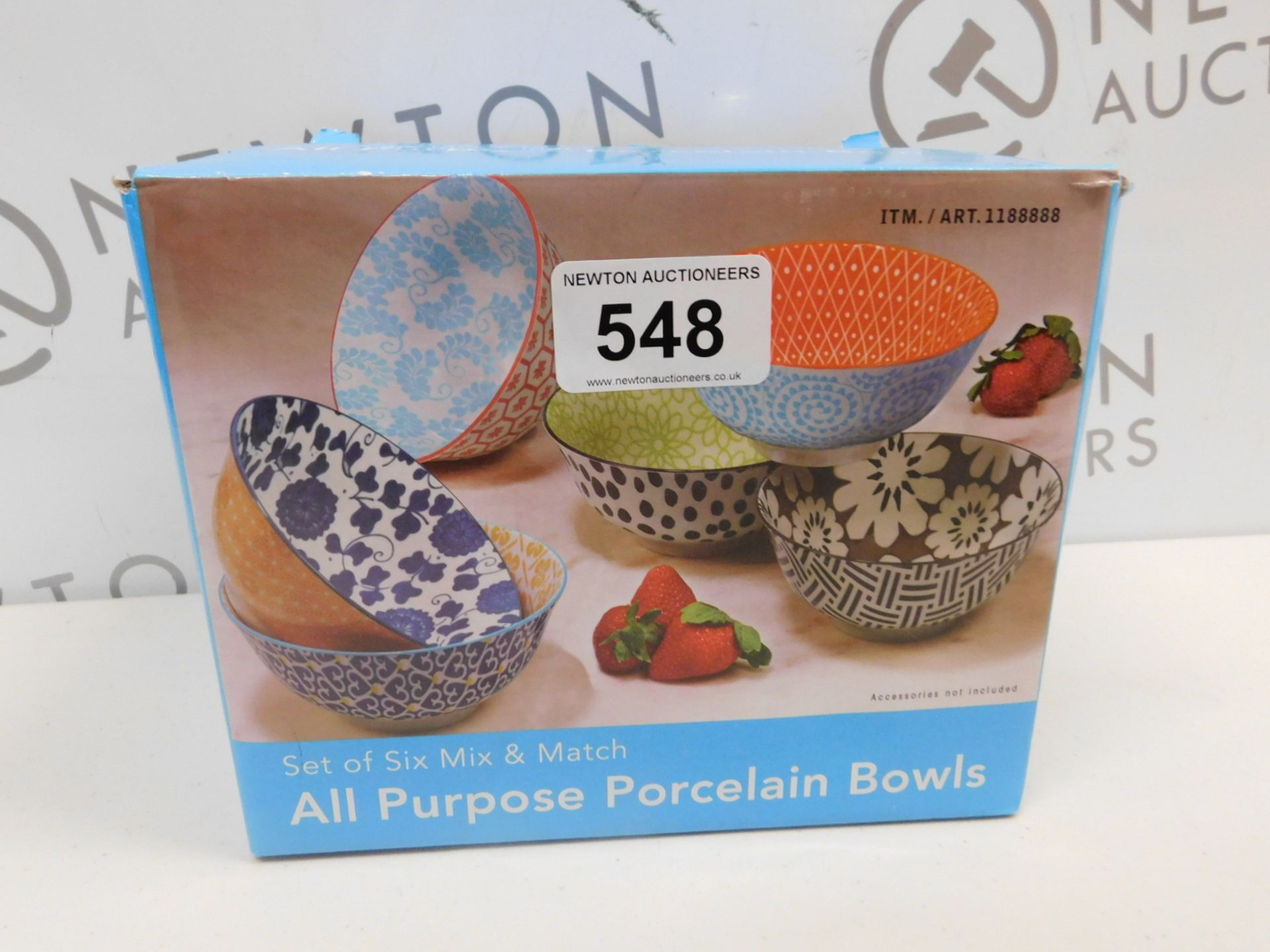 1 BOX OF 6 MIX & MATCH ALL PURPOSE PORCELAIN BOWLS RRP £29.99