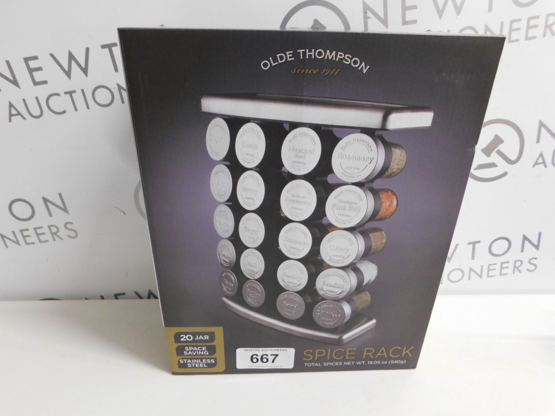 1 BOXED OLDE THOMPSON 20 JAR SPICE RACK RRP £64.99