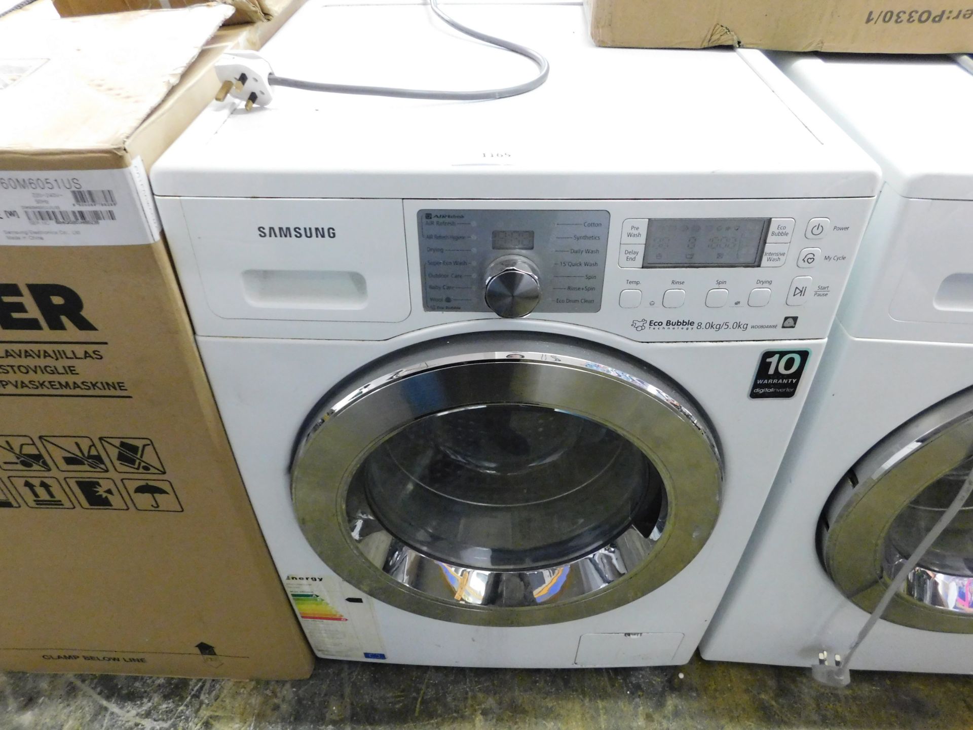 1 SAMSUNG WHITE ECO BUBBLE WD0804WBE 8KG/5KG WASHER DRYER RRP £599