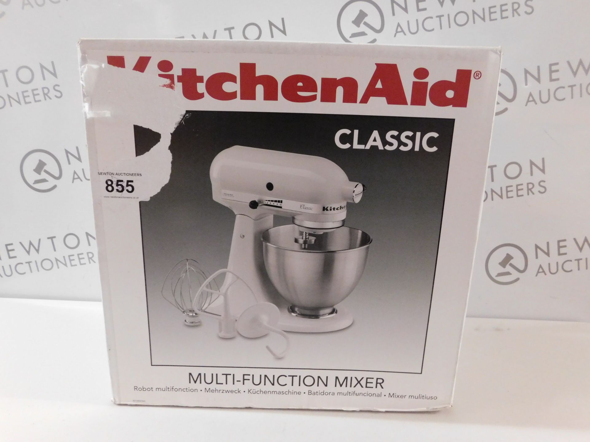 1 BOXED KITCHENAID CLASSIC MUTI-FUNCTION MIXER MODEL 5K45SSEWH IN WHITE RRP £449 (WORKING, IN