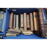 Box of principally 18th and 19th century leather and part leather bound volumes incl.