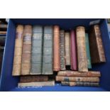 Valuable box of leather bound and part leather bound 18th & 19th Century vols on a variety of