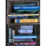 Two boxes of assorted motoring related volumes.