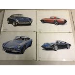 Six Ferrari prints by Dominique Obeniche, all signed in pencil and numbered 15/500.