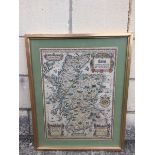 A framed and glazed Esso pictorial plan of Scotland, 15 3/4 x 19 1/2".