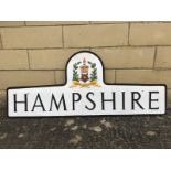 A Hampshire County Border road sign, 45 x 19".