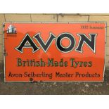 A good Avon British-made Tyres rectangular enamel sign with superb gloss, 60 x 36".