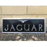 A Jaguar aluminium framed showroom sign circa 1950s, 30 x 10 1/2".