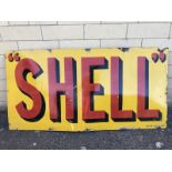 A large Shell rectangular enamel sign by Bruton of Palmers Green, with good gloss, 72 x 36".