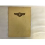 A rare Bentley 4.5 litre catalogue, no. 30, issued October 1929, fully illustrated, in very good