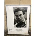 A framed and glazed print of Jim Clark, at Spa 1960, previously featured as part of an exhibition of