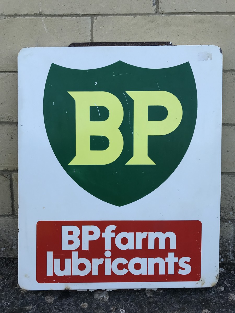 A BP Farm Lubricants advertising sign, 22 1/2 x 28 3/4".