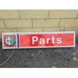 An Alfa Romeo illuminated garage lightbox sign (by repute in working order when tested).