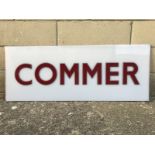 A Commer perspex lightbox front sign, 36 x 14".