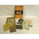 An unusual small leaflet for Tecalamit titled 'At Your Service Sir', an AC service book, a