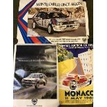 A collection of assorted posters, some Lancia related; also a limited edition Michael Turner print