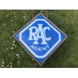 An RAC Agent lozenge shaped hanging lightbox in good condition, 29 1/2 x 29 1/2".