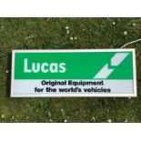 A Lucas 'Original Equipment for The World's Vehicles' double sided rectangular lightbox, 31 x 12".