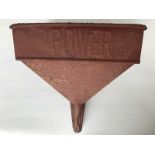 A rare Power rectangular funnel with embossed lettering to all sides.