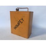 A rare Wimpey two gallon petrol can with a plain brass cap.