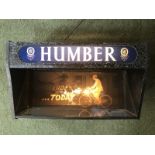 A rare Humber Cycles illuminated lightbox, a rare and unusual box that flicks between two pictures