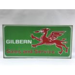 A Gilbern Sales and Service rectangular lightbox, 37 1/4 x 18 x 5".