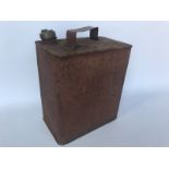 A rare Shell Benzine two gallon petrol can with Shell brass cap.