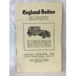 A Gordon England Limited brochure depicting 'England bodies'.