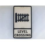 A Level Crossing aluminium road sign, 12 x 21 1/4".