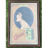A rare Wakefield Castrol Motor Oil pictorial showcard depicting a lady in side profile, head and