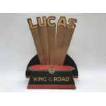 A Lucas King of The Road display stand.