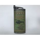 A Luvax Official Hydraulic Shock Absorber Fluid oval can.