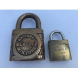 Two National Benzole padlocks.