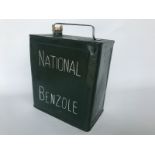 A National Benzole two gallon petrol can with original brass cap.