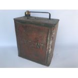 A Regent two gallon petrol can with original brass cap.