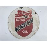 A small circular Royal Snowdrift Oil enamel sign, 12" diameter.