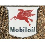 A small Mobiloil enamel sign with flying Pegasus motif, dated April 1953, 12 x 12".