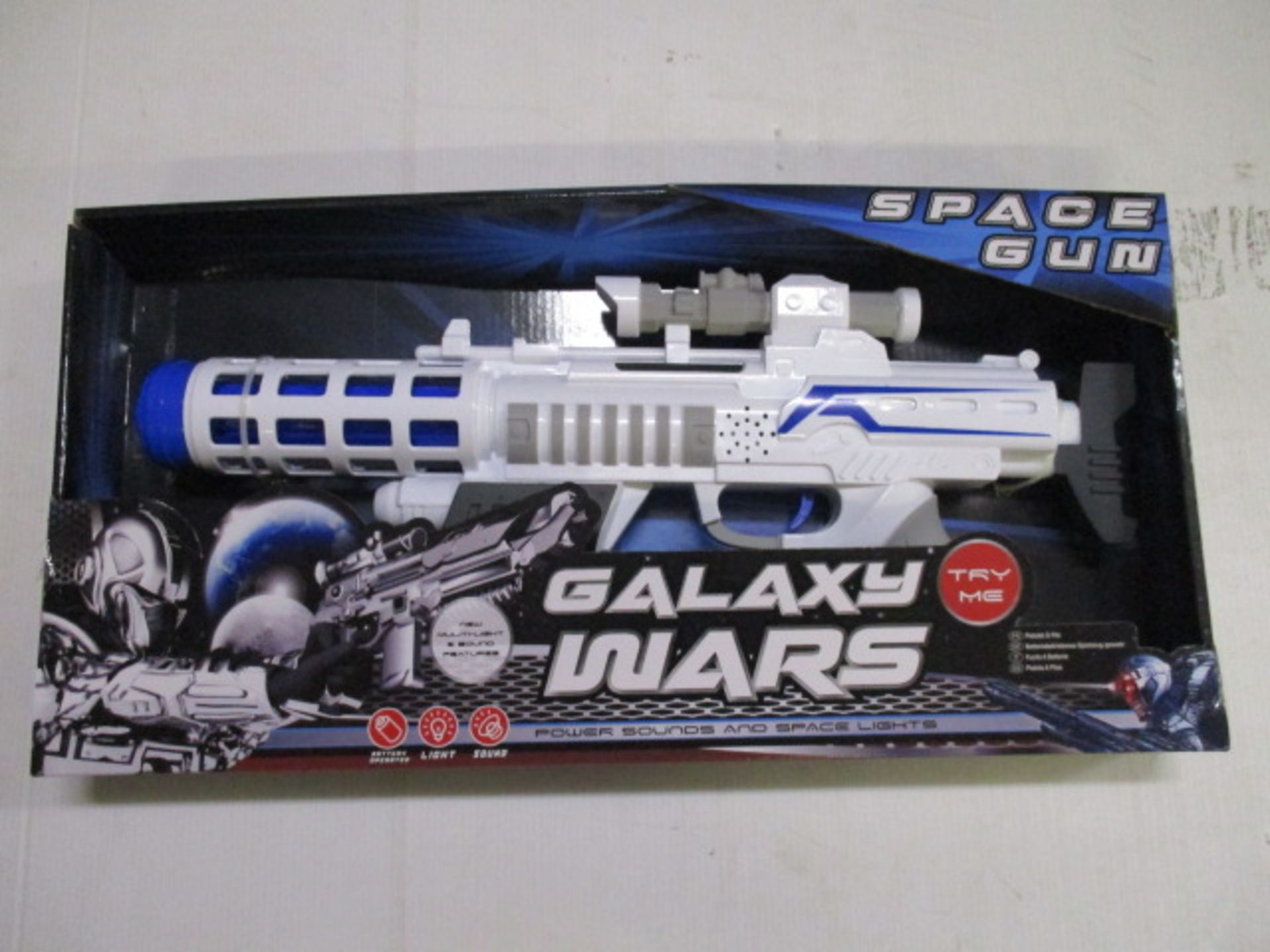 New and sealed Galaxy war space gun with sounds and lights