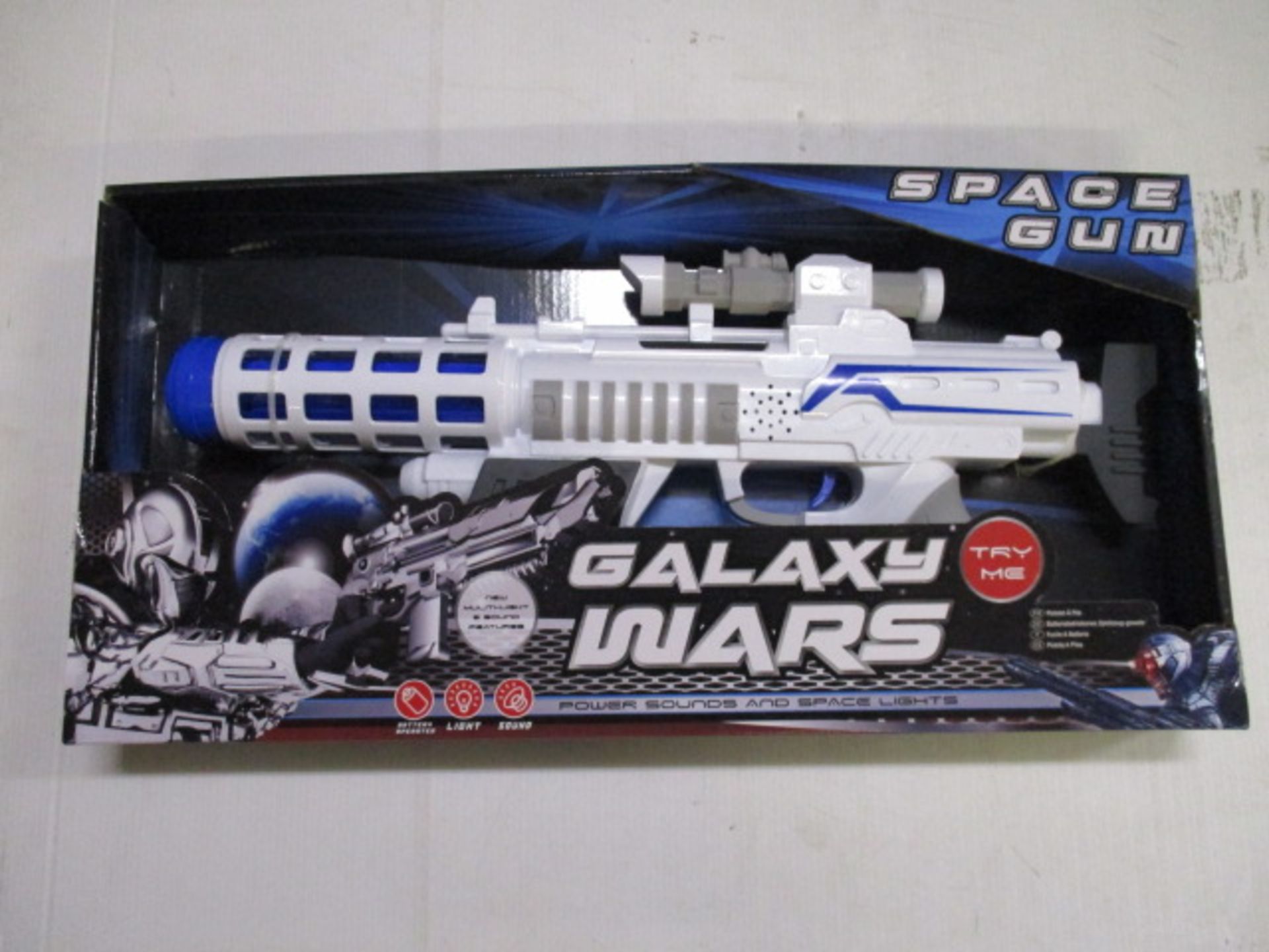 New and sealed Galaxy war space gun with sounds and lights